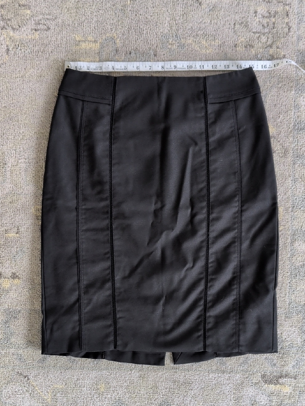 WHBM Black Panel-Seam Perfect Form Pencil Skirt